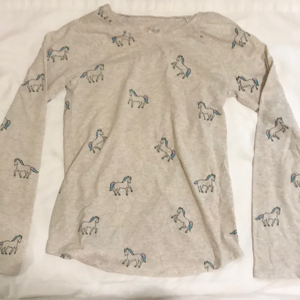 Justice Girl’s Unicorn-Adorned Long Sleeve Shirt